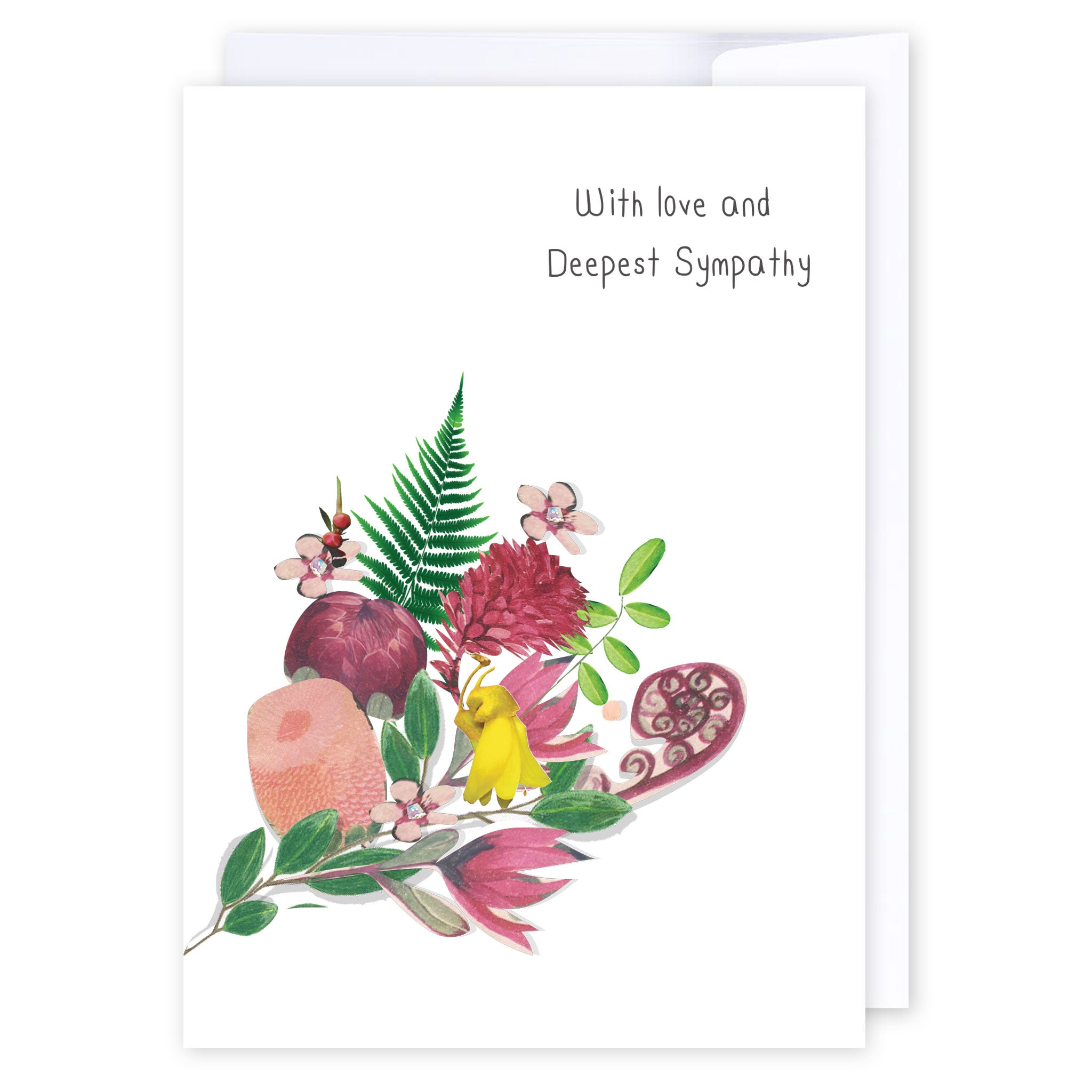 Love and Sympathy: NZ Made Greeting Card, Jandal & Ink, Kiwiana, New by iCandy Publishing