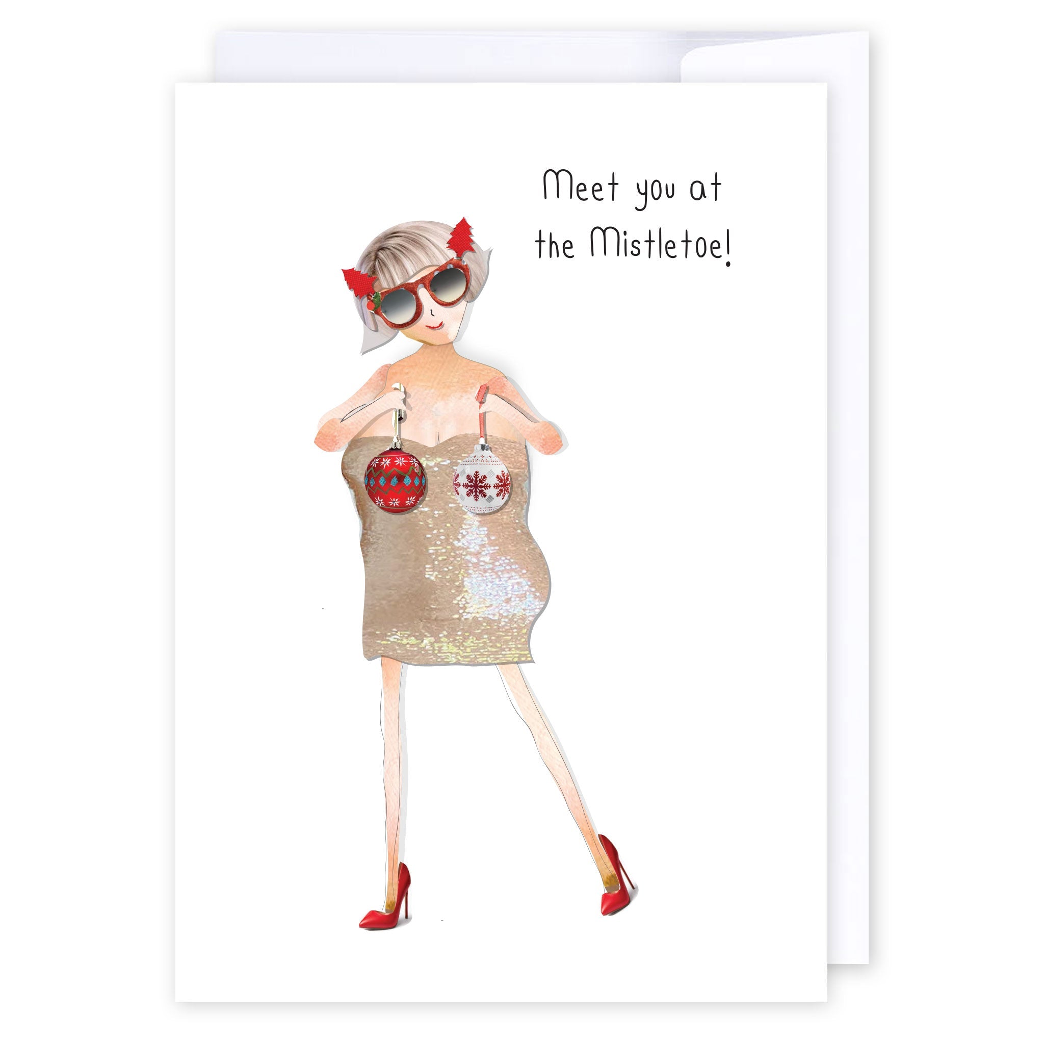 Meet at the Mistletoe: NZ Made Greeting Card, Christmas, , by iCandy Publishing