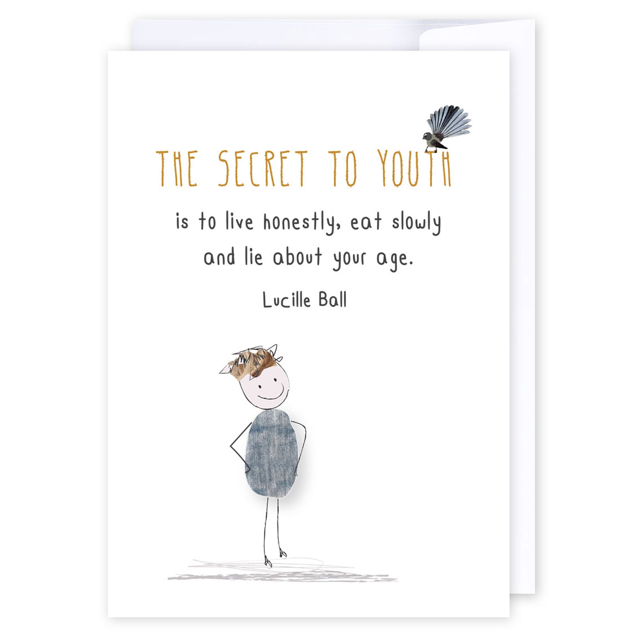 Secret to youth: NZ Made Greeting Card, Birthday, Fun, Hilda & Co. by iCandy Publishing