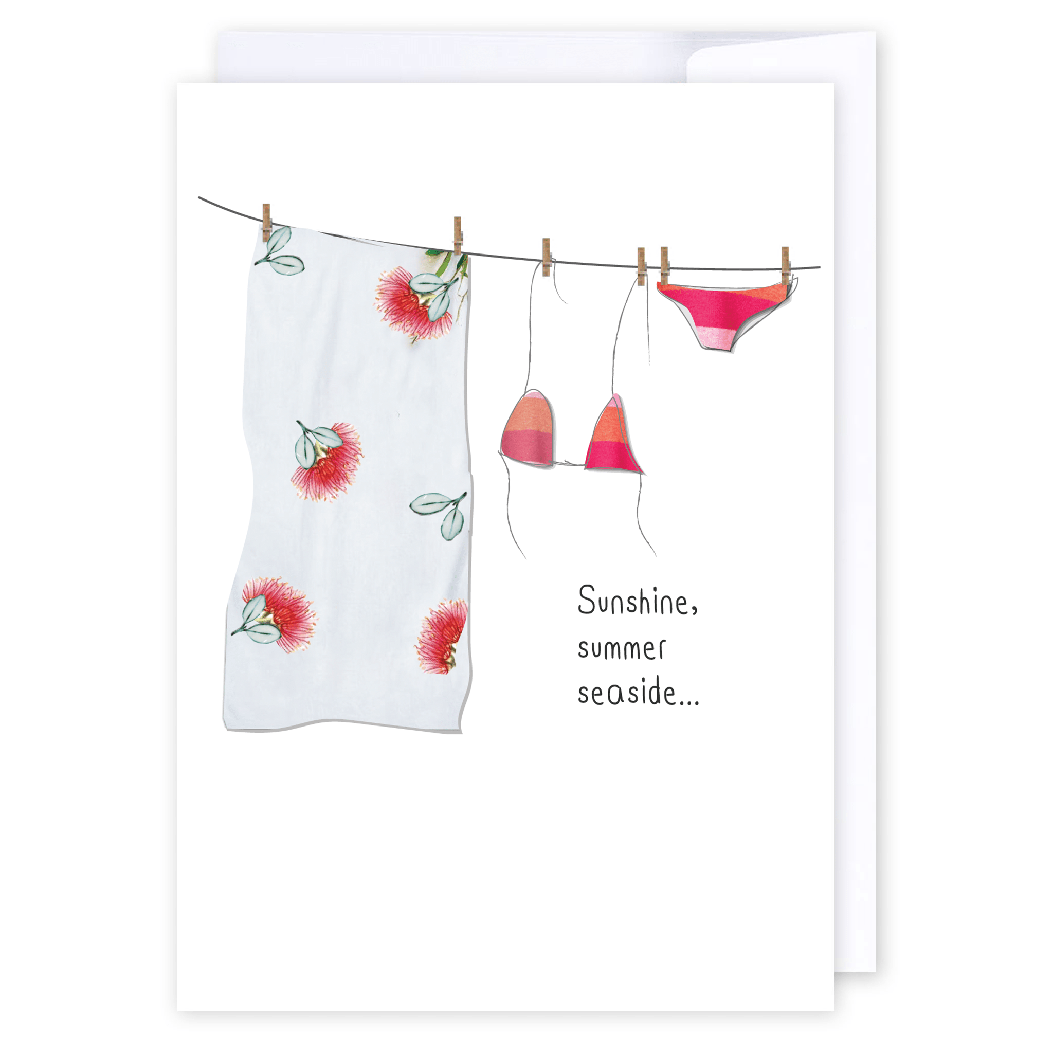 Sunny Summer Days: NZ Made Greeting Card, Appreciation, Jandal & Ink, Kiwiana by iCandy Publishing