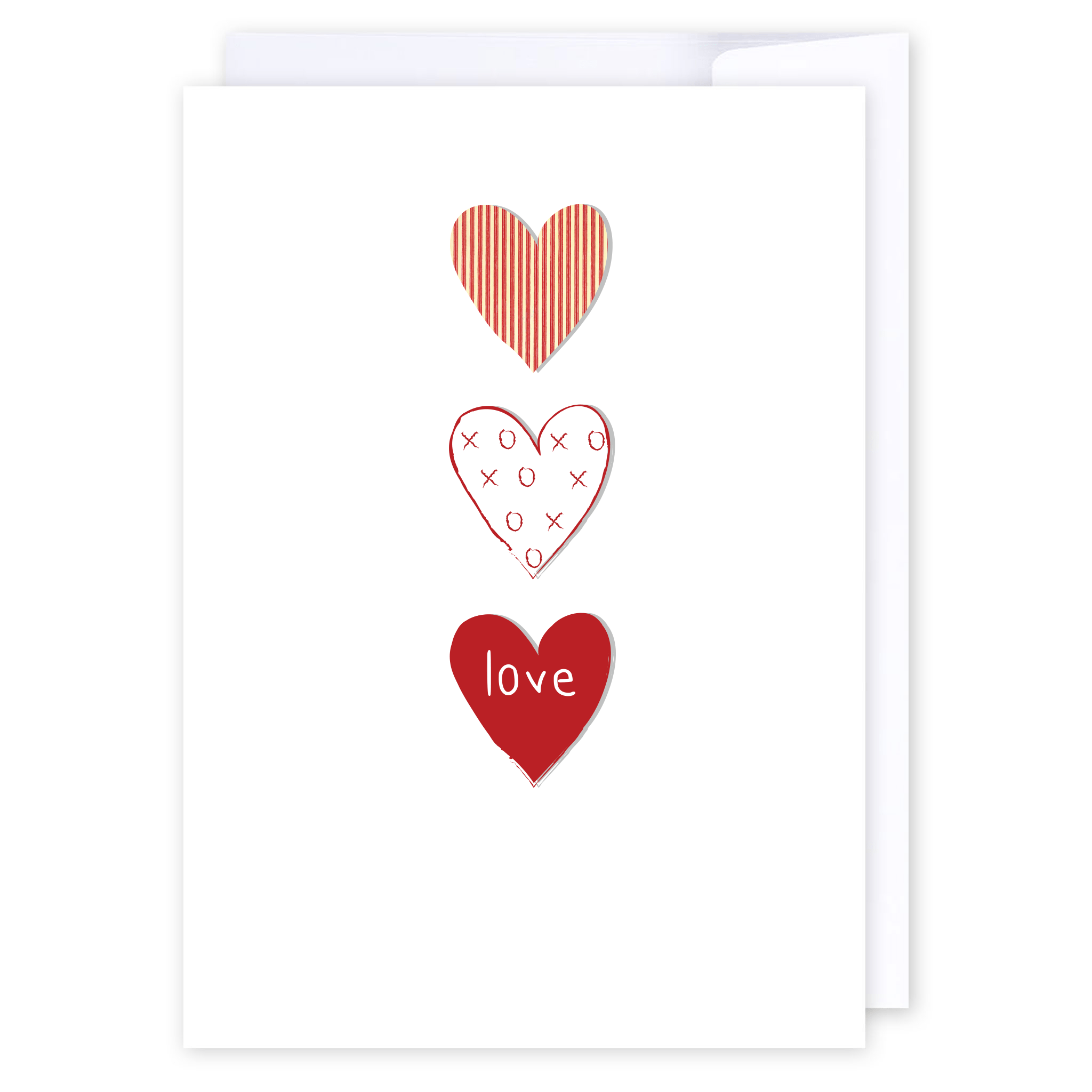 Three tier love hearts: NZ Made Greeting Card, Lisa&