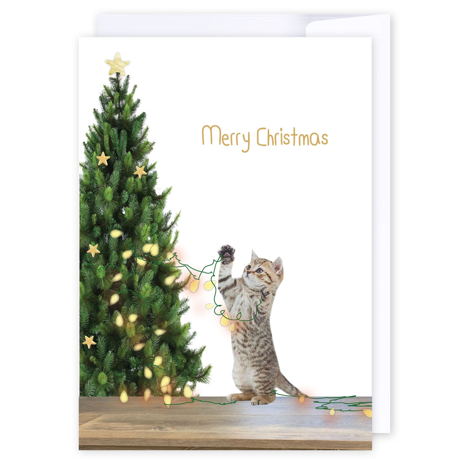 Cat with Christmas tree