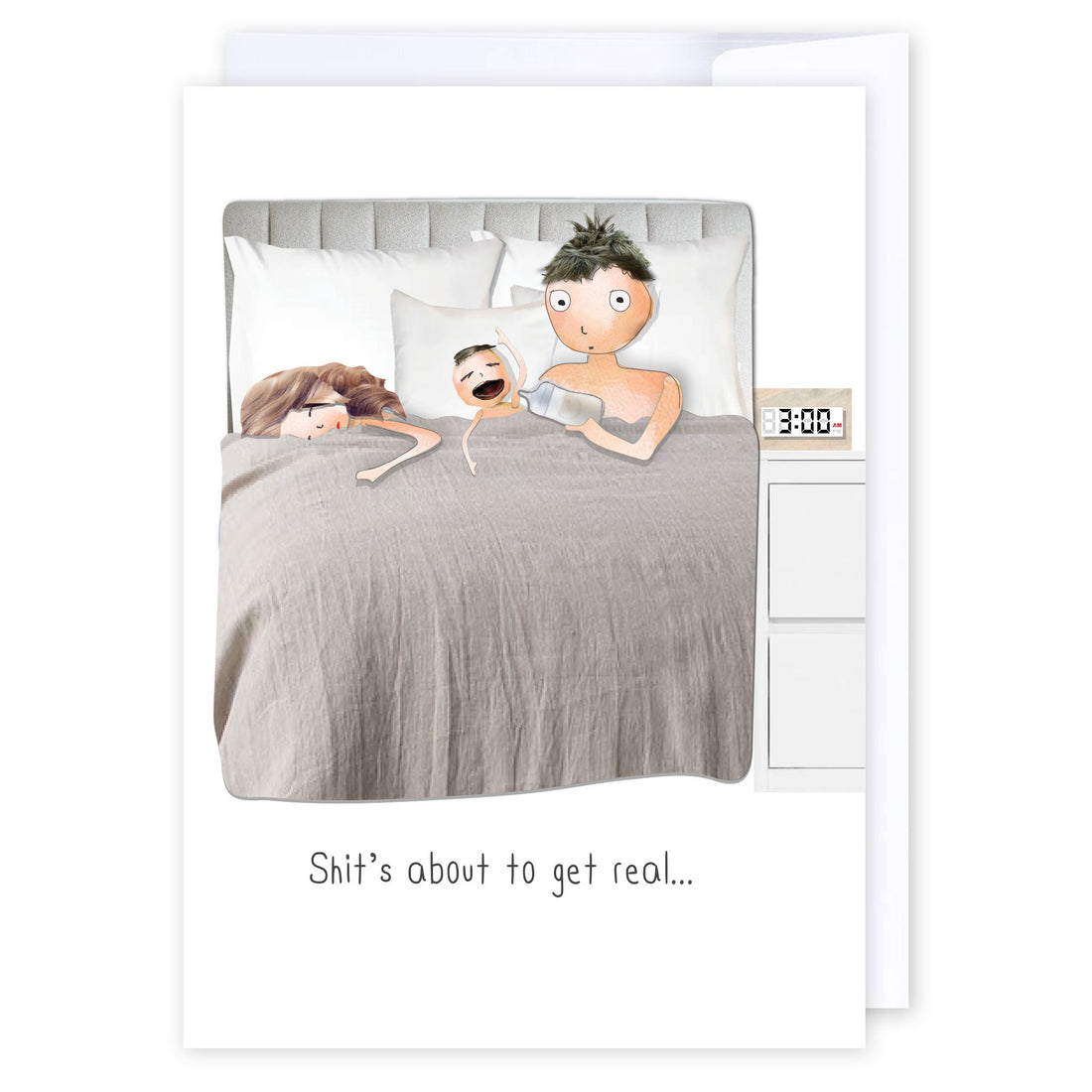 About to get real: NZ Made Greeting Card, Baby, Lisa&