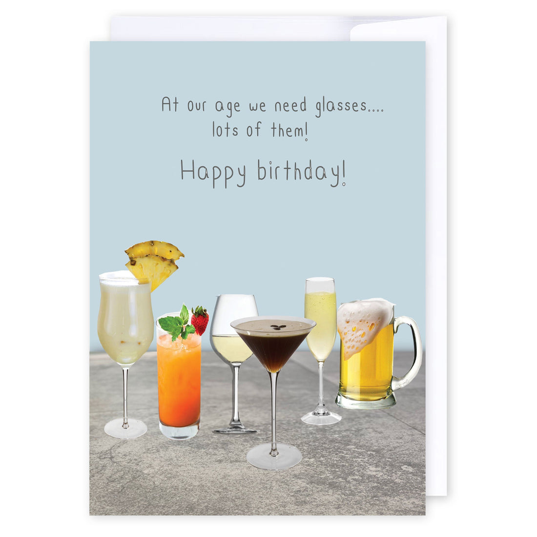 At our age we need glasses: NZ Made Greeting Card, Best sellers, Birthday, Lisa&