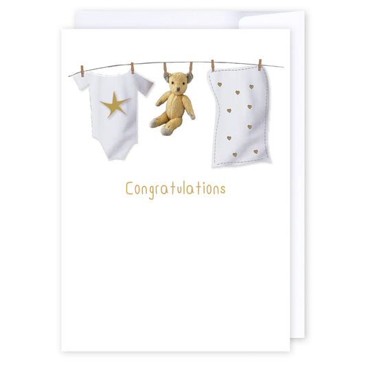 Baby washing line: NZ Made Greeting Card, Baby, Best sellers, Lisa's letters by iCandy Publishing