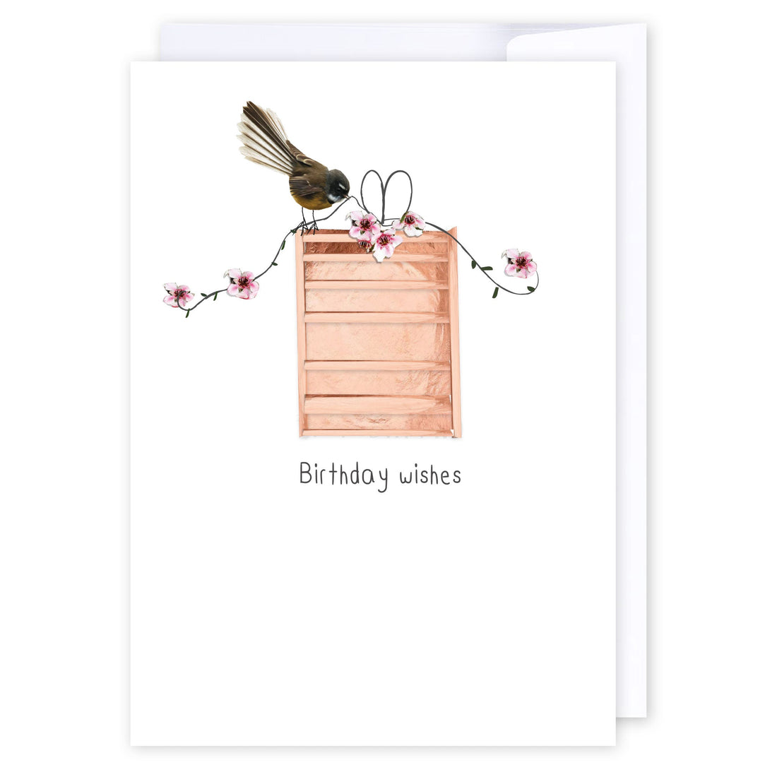 Birthday wishes Fantail: NZ Made Greeting Card, Birthday, Jandal &amp; Ink, Kiwiana by iCandy Publishing