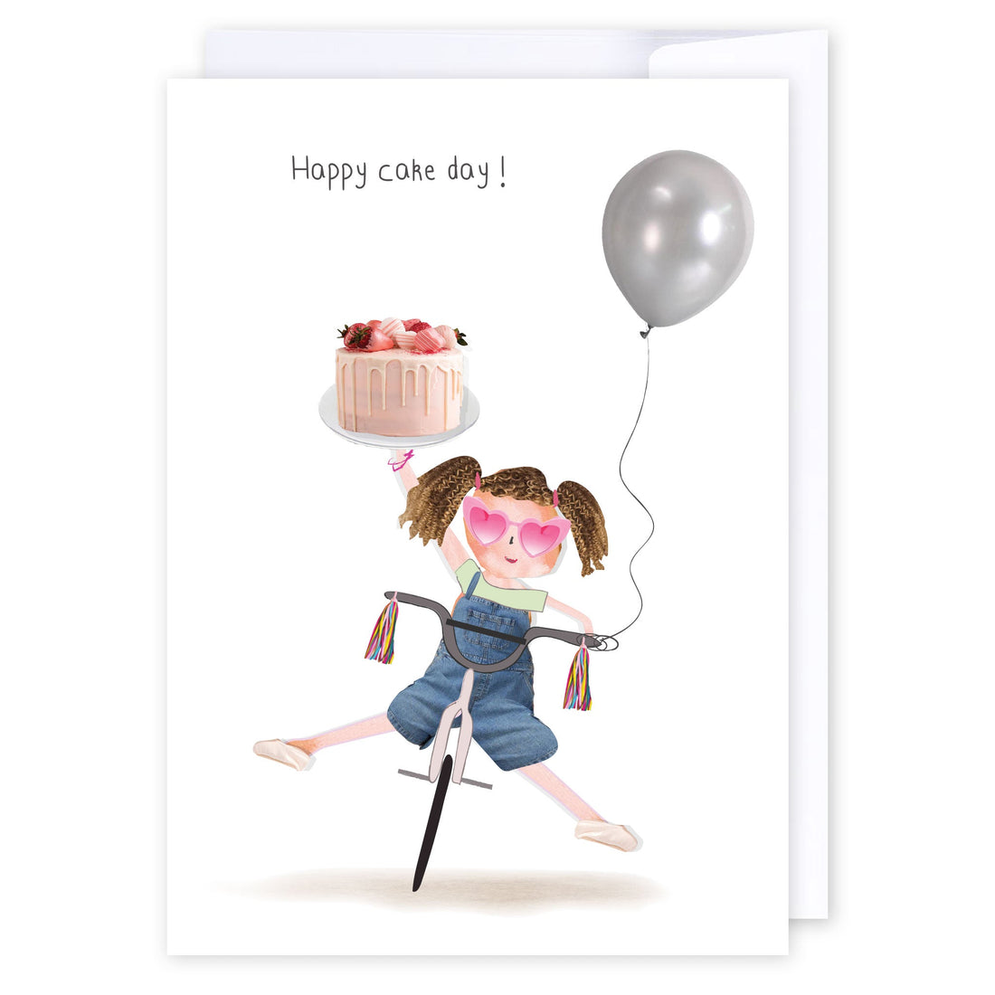 Cake Day Girl: NZ Made Greeting Card, Birthday, For Kids, Lisa&