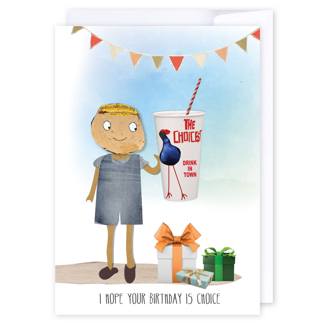 Choice birthday: NZ Made Greeting Card, Birthday, Jandal &amp; Ink, Kiwiana by iCandy Publishing