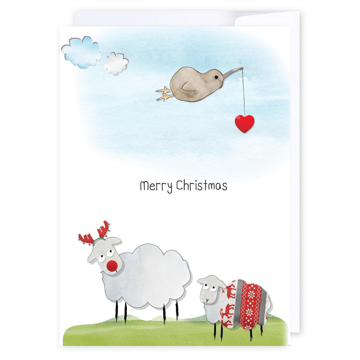 Christmas Flying Kiwi: NZ Made Greeting Card, Christmas, Jandal &amp; Ink, New by iCandy Publishing