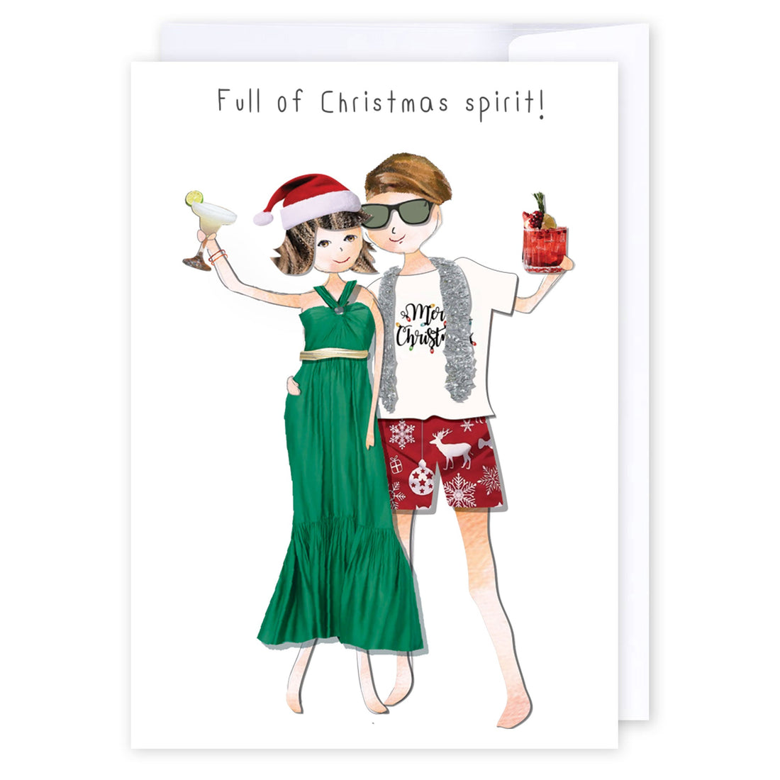 Christmas Spirit Couple: NZ Made Greeting Card, Christmas, , by iCandy Publishing