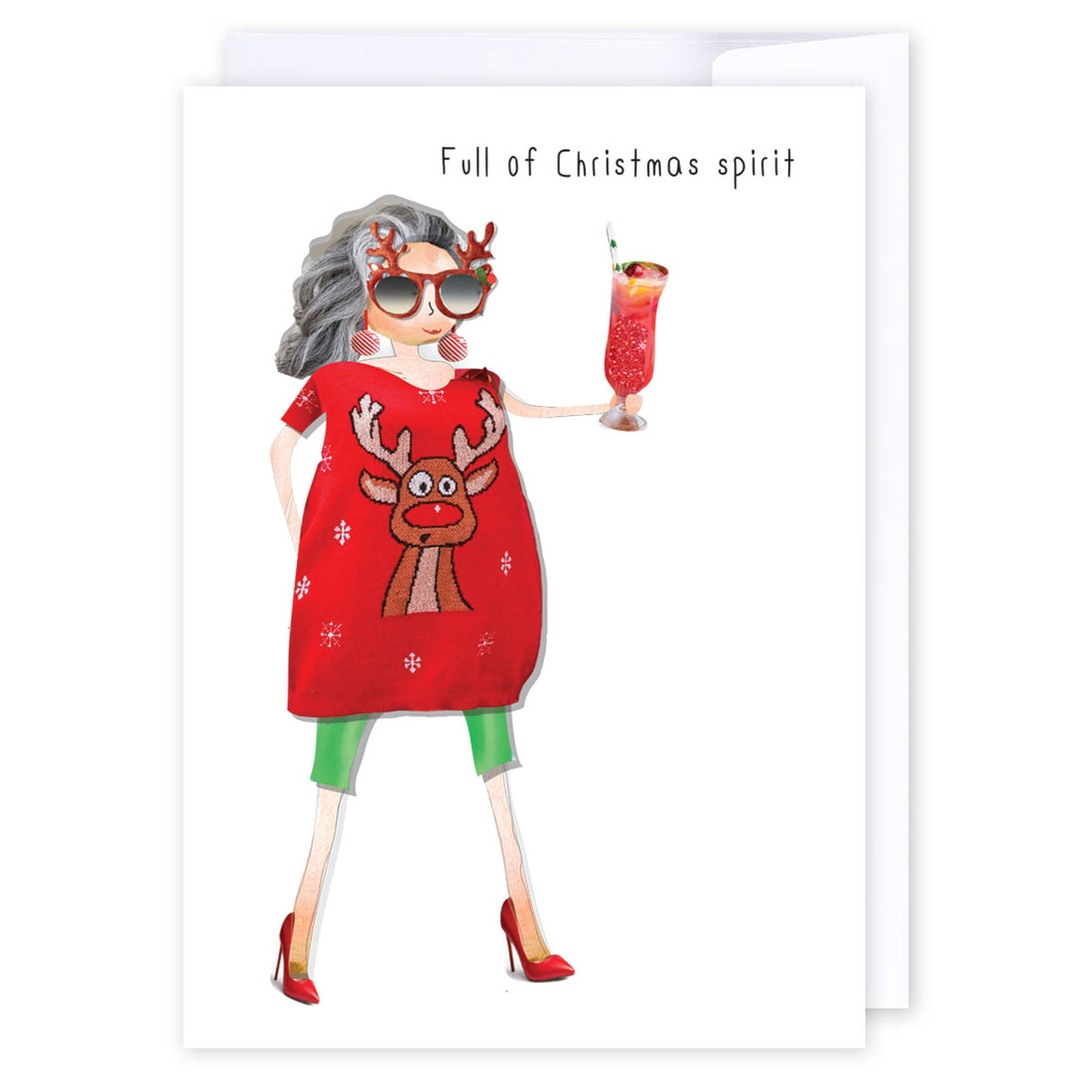 Christmas Spirit lady: NZ Made Greeting Card, Christmas, New, by iCandy Publishing