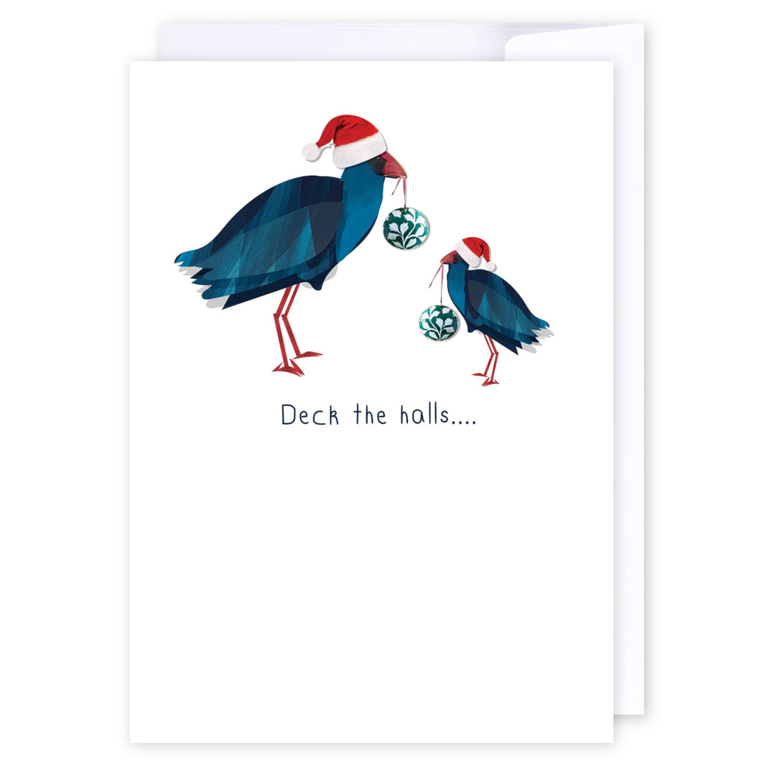 Deck the Halls Pukekos: NZ Made Greeting Card, Christmas, Kiwiana, by iCandy Publishing