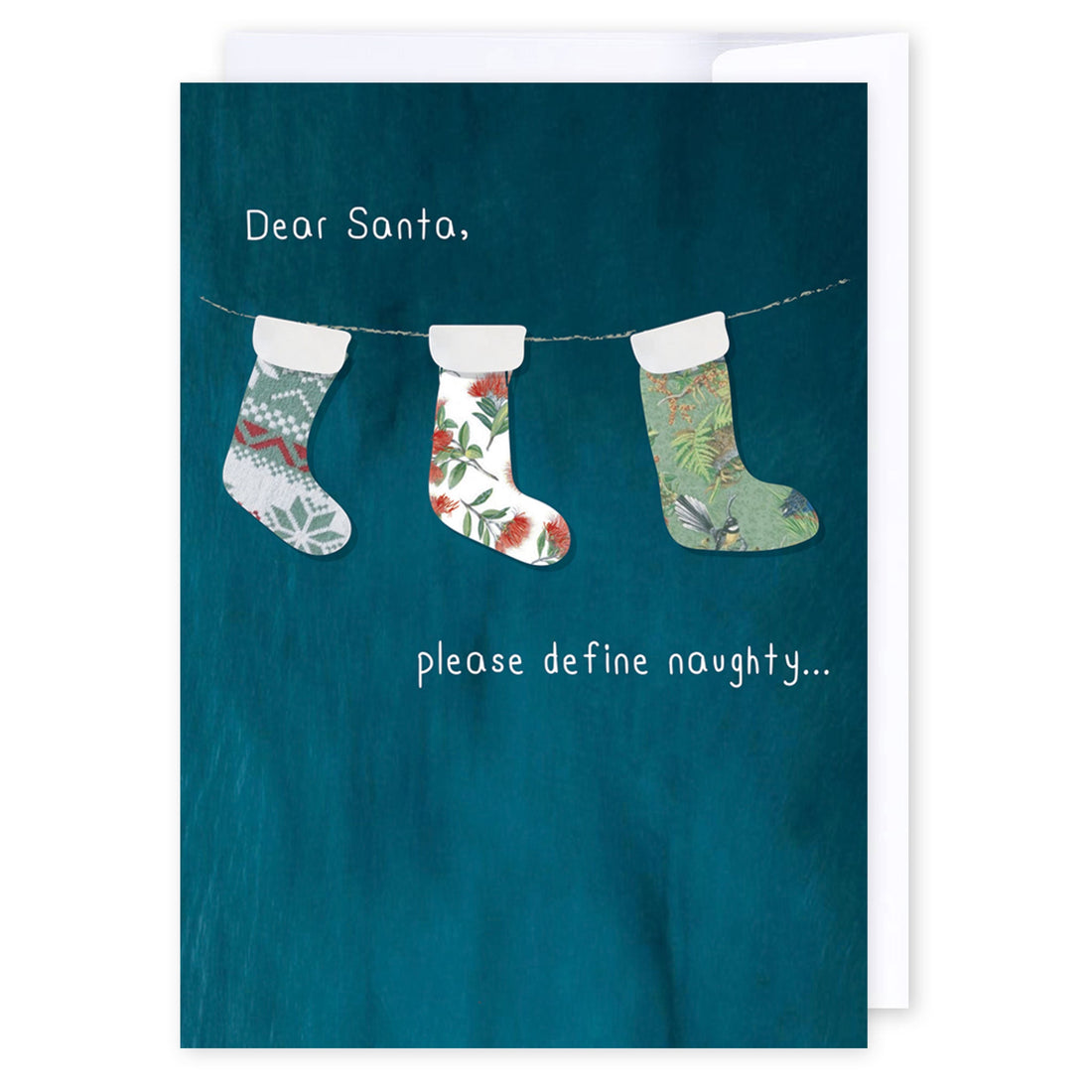 Define Naughty: NZ Made Greeting Card, Christmas, Kiwiana, by iCandy Publishing