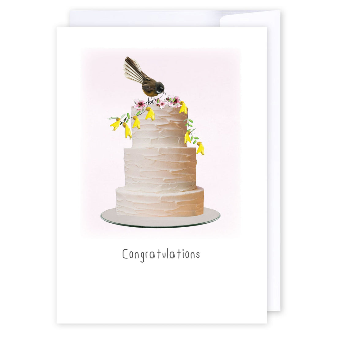 Fantail wedding cake: NZ Made Greeting Card, Best sellers, Jandal &amp; Ink, Kiwiana by iCandy Publishing