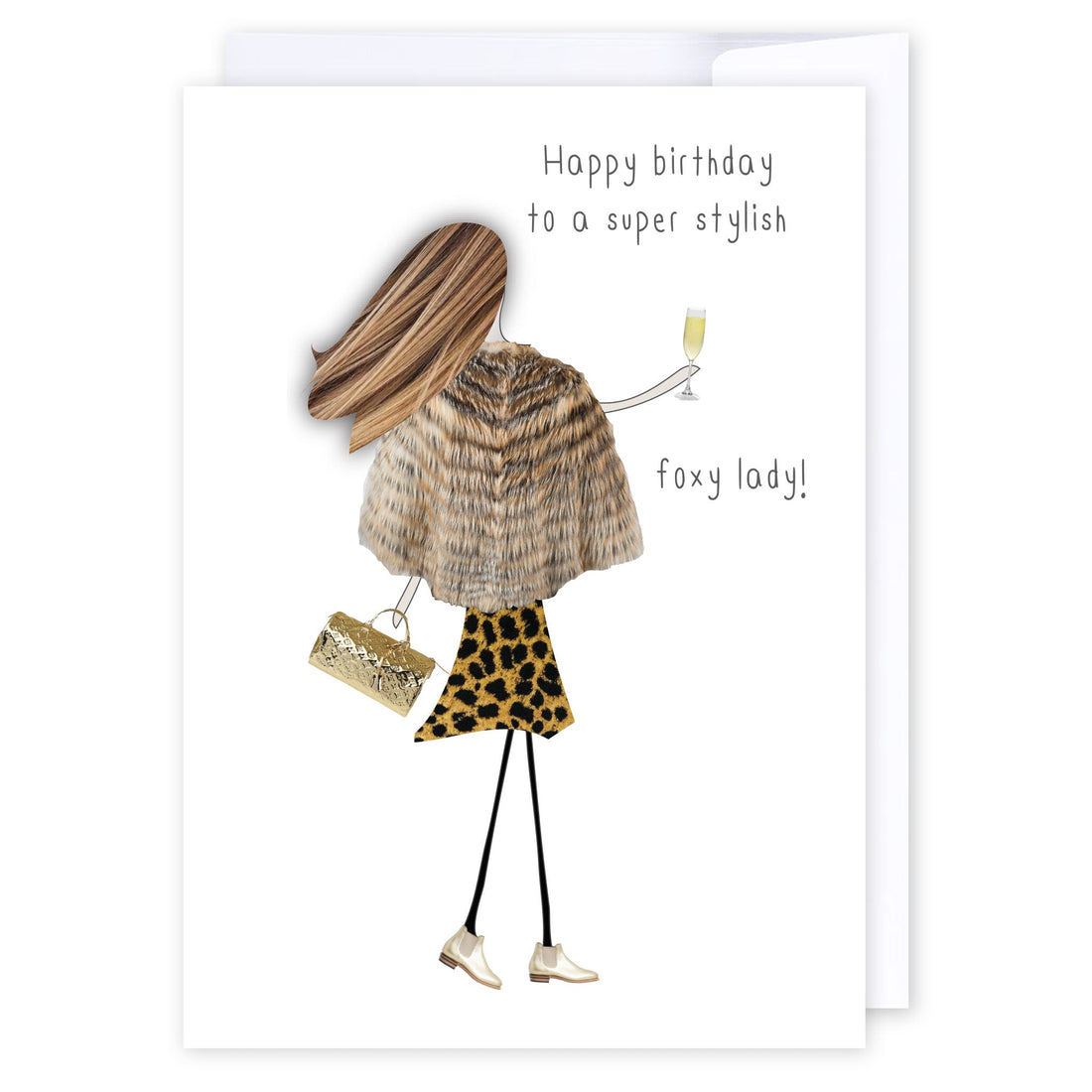 Foxy lady animal print: NZ Made Greeting Card, Birthday, For Her, Lisa&