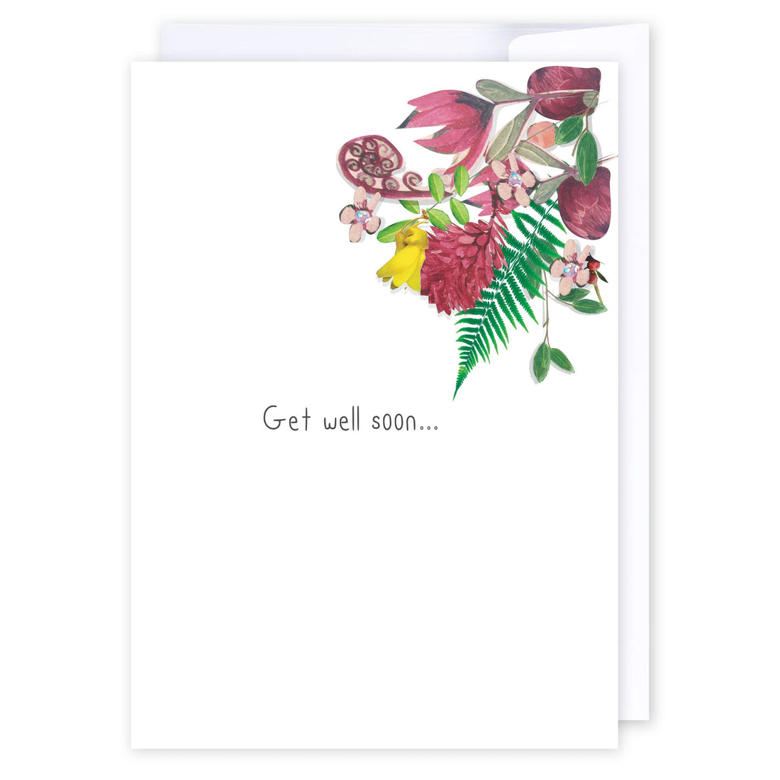 Get well soon flowers: NZ Made Greeting Card, Get Well, Jandal &amp; Ink, Kiwiana by iCandy Publishing