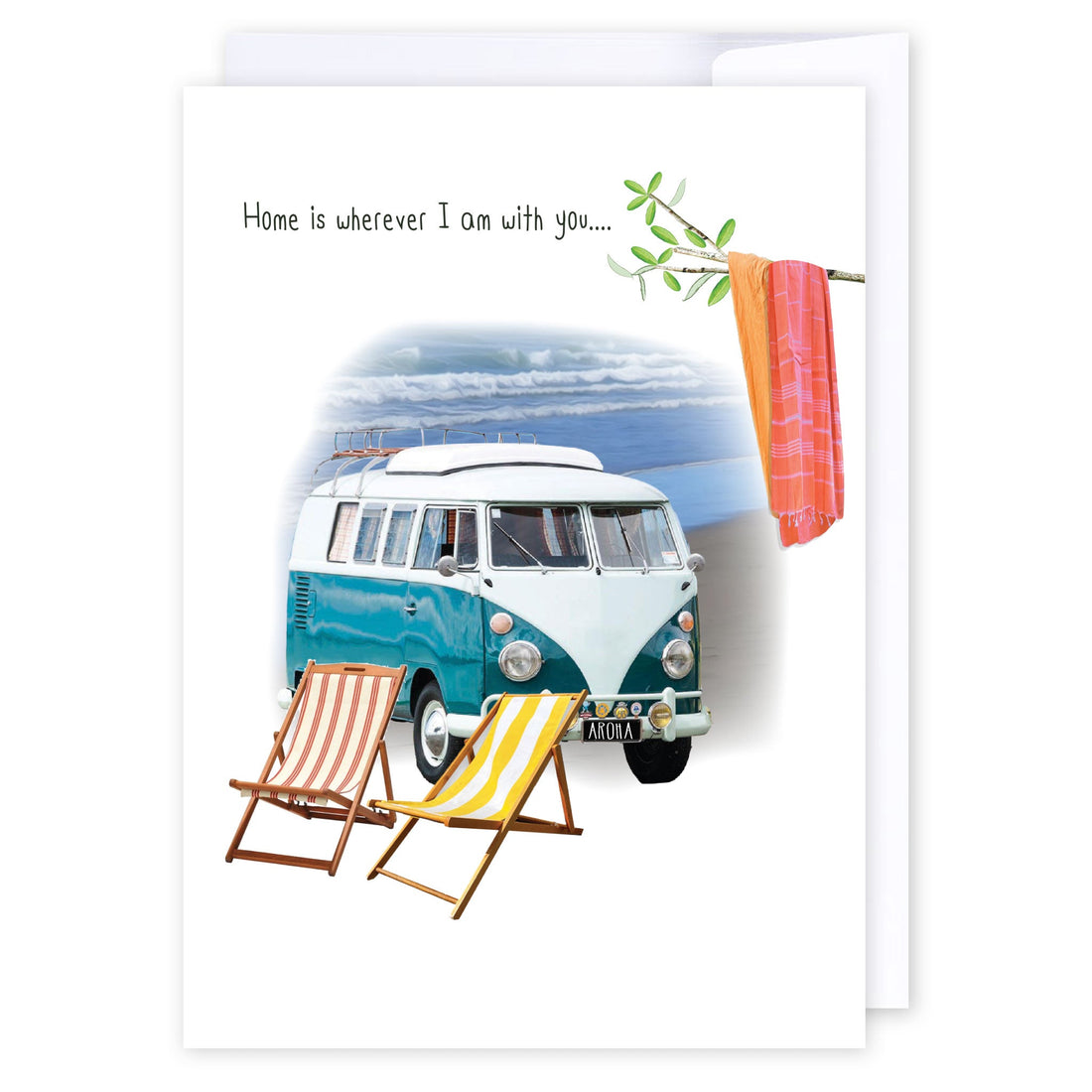 Home is wherever I am with you: NZ Made Greeting Card, Kiwiana, Love, by iCandy Publishing