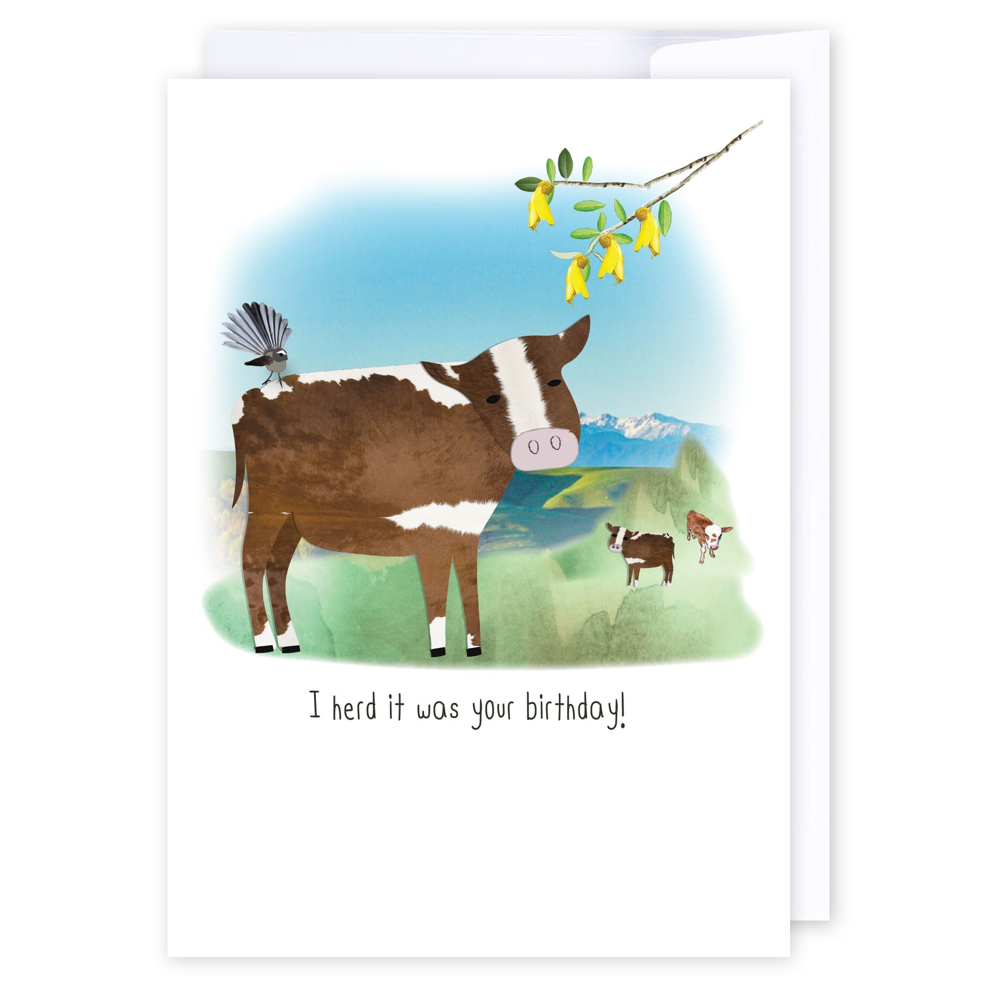 I HERD it was your birthday: NZ Made Greeting Card, Birthday, Jandal &amp; Ink, Kiwiana by iCandy Publishing