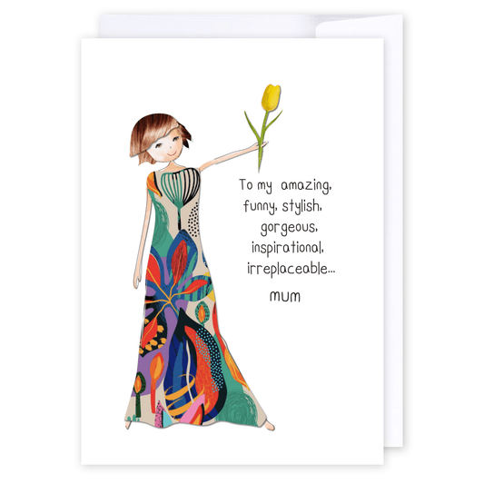 Irreplaceable mum: NZ Made Greeting Card, Appreciation, Hilda & Co., Mother's Day by iCandy Publishing
