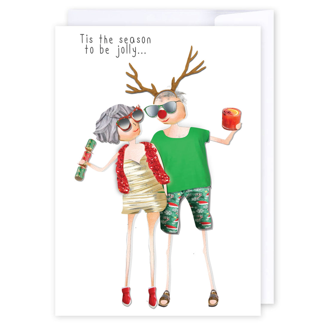 Jolly Christmas Couple: NZ Made Greeting Card, Christmas, , by iCandy Publishing