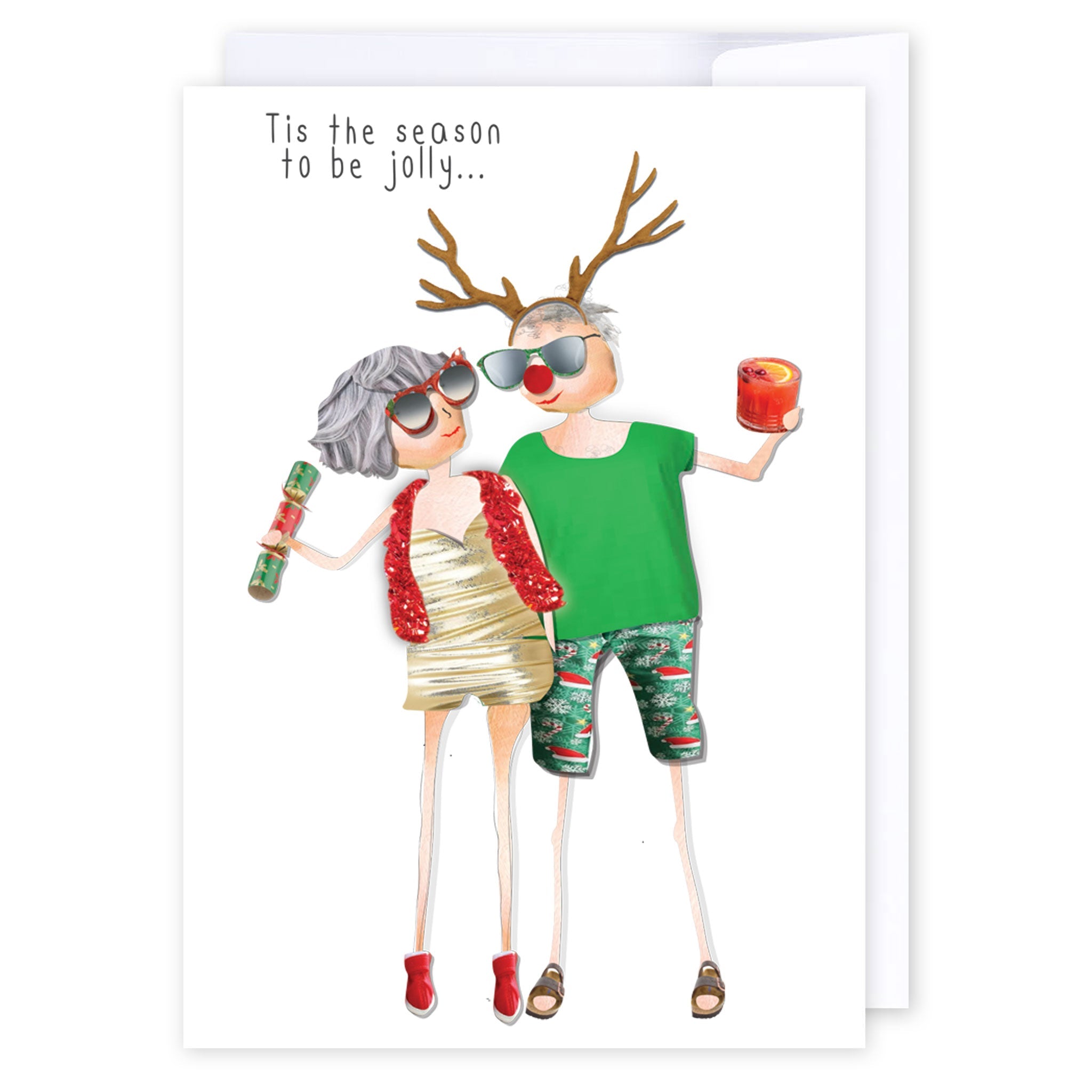 Jolly Christmas Couple: NZ Made Greeting Card, Christmas, , by iCandy Publishing