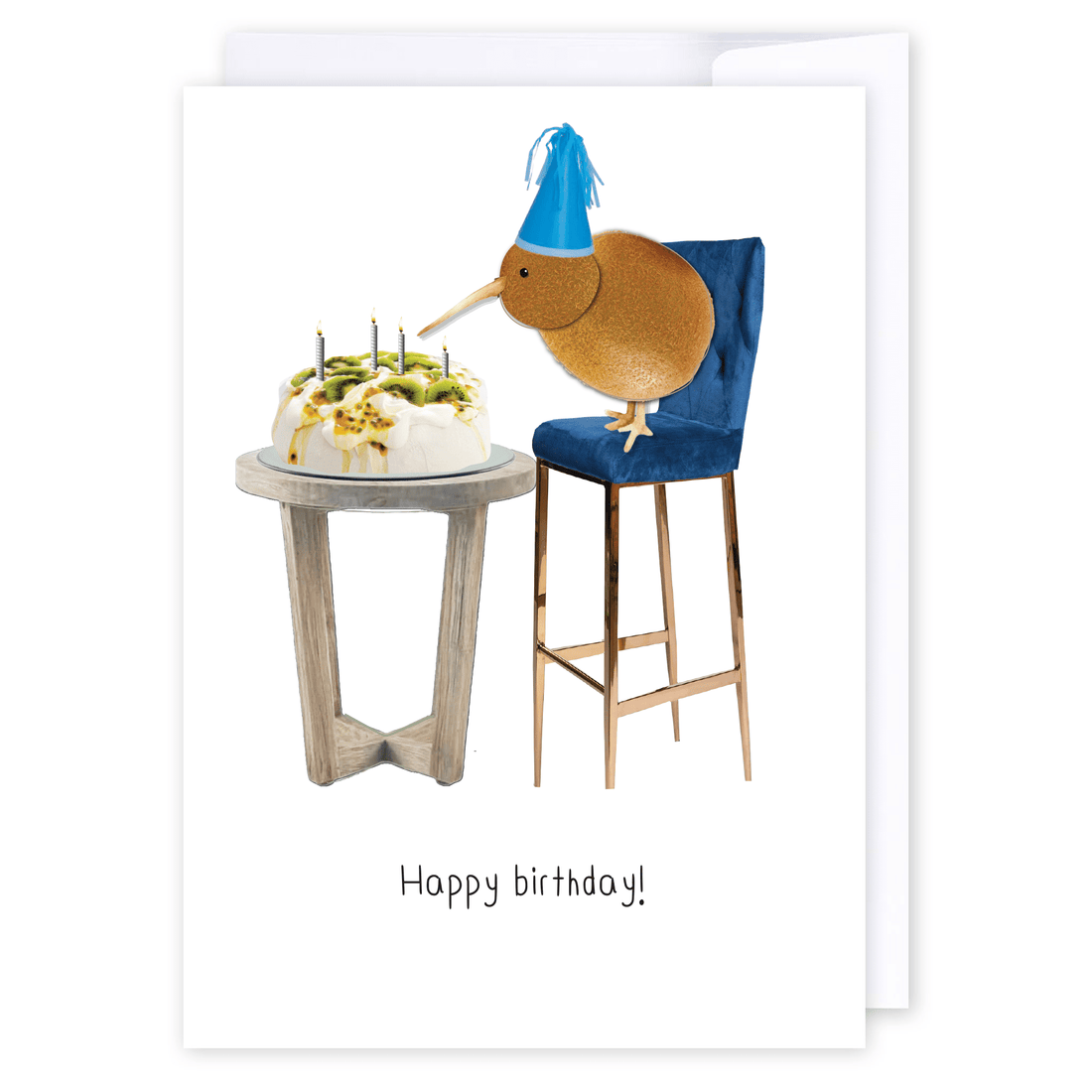 Kiwi Pavlova: NZ Made Greeting Card, Birthday, Jandal &amp; Ink, Kiwiana by iCandy Publishing