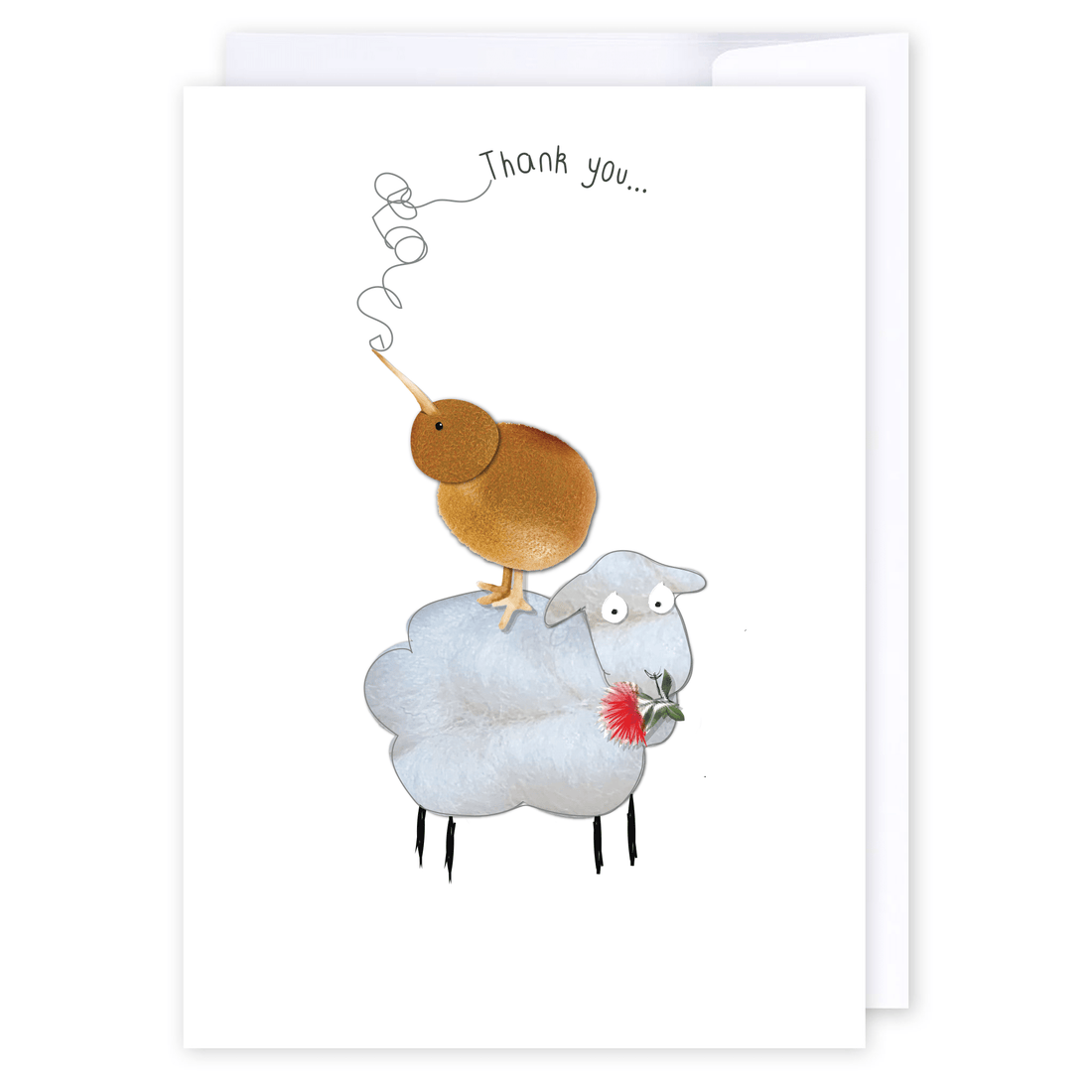 Kiwi Thank You: NZ Made Greeting Card, Jandal &amp; Ink, Kiwiana, New by iCandy Publishing