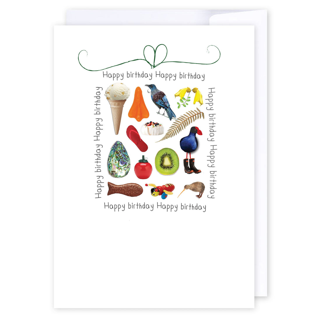 Kiwiana birthday gift: NZ Made Greeting Card, Birthday, Jandal &amp; Ink, Kiwiana by iCandy Publishing