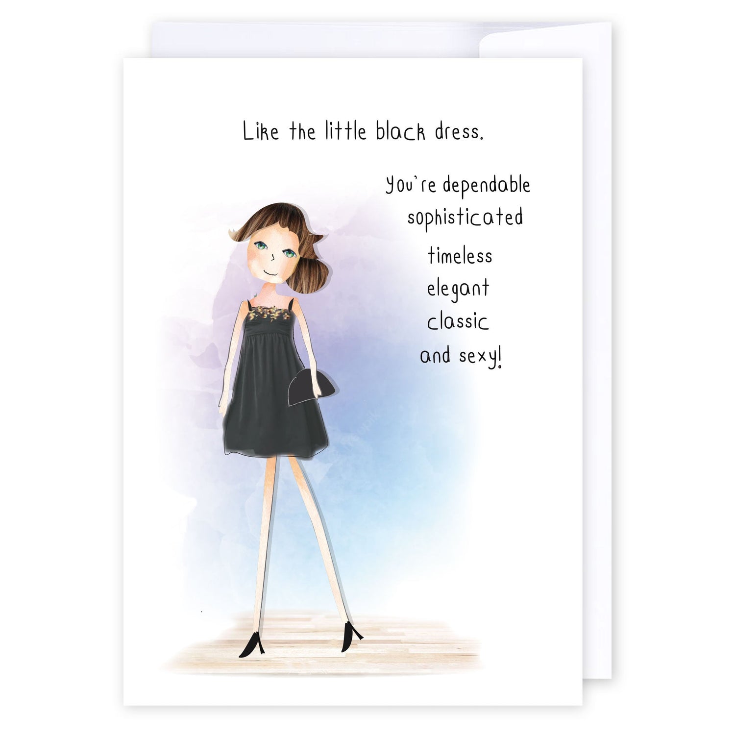 Little Black Dress: NZ Made Greeting Card, For Her, Friendship, Fun by iCandy Publishing