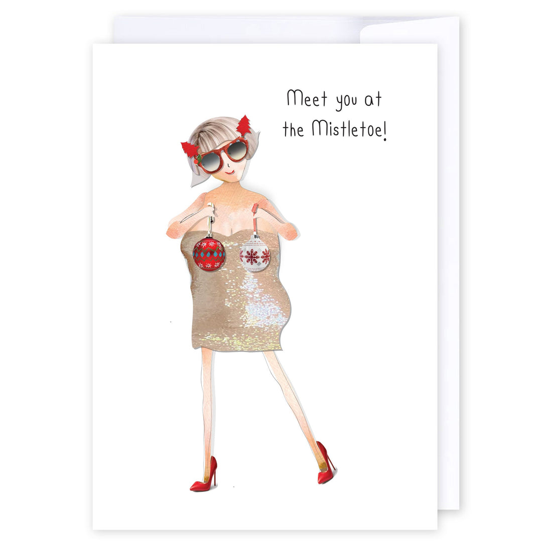 Meet at the Mistletoe: NZ Made Greeting Card, Christmas, , by iCandy Publishing