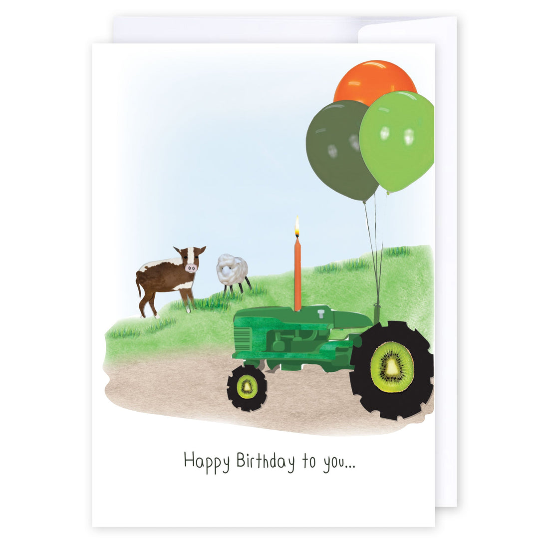 NZ Birthday tractor: NZ Made Greeting Card, Birthday, For Kids, Jandal &amp; Ink by iCandy Publishing