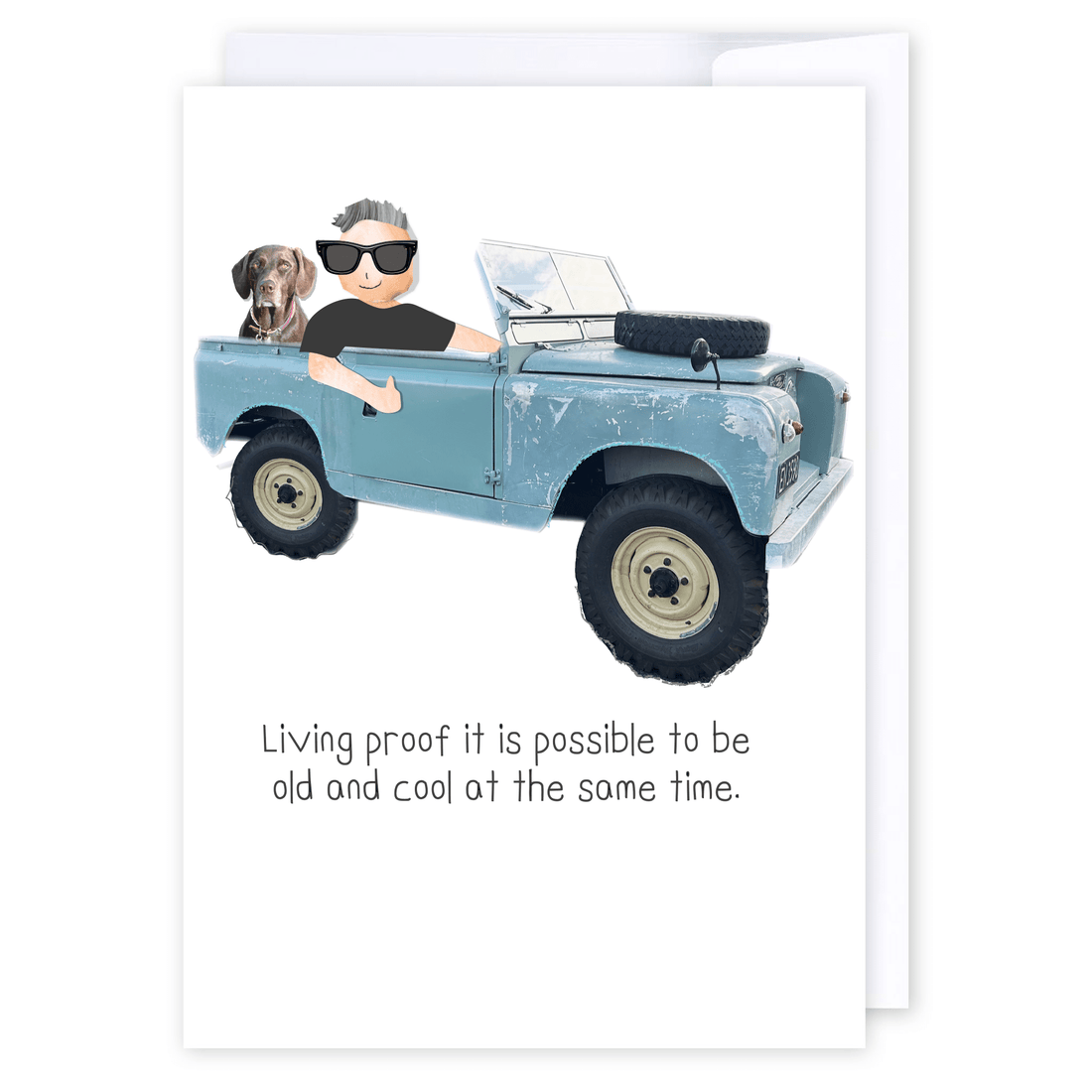Old and cool: NZ Made Greeting Card, Birthday, Father&
