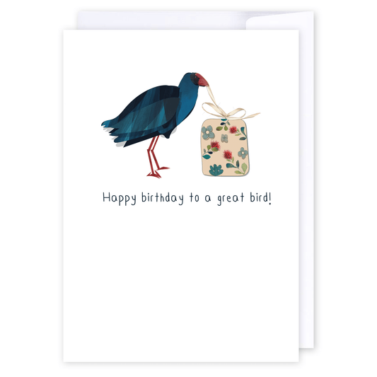 Pukeko Birthday: NZ Made Greeting Card, Best sellers, Birthday, Jandal & Ink by iCandy Publishing