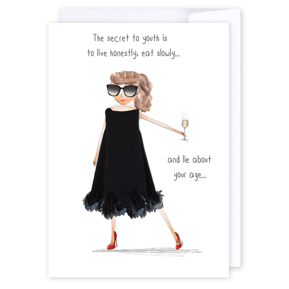Secret to youth: NZ Made Greeting Card, Birthday, Fun, Hilda &amp; Co. by iCandy Publishing